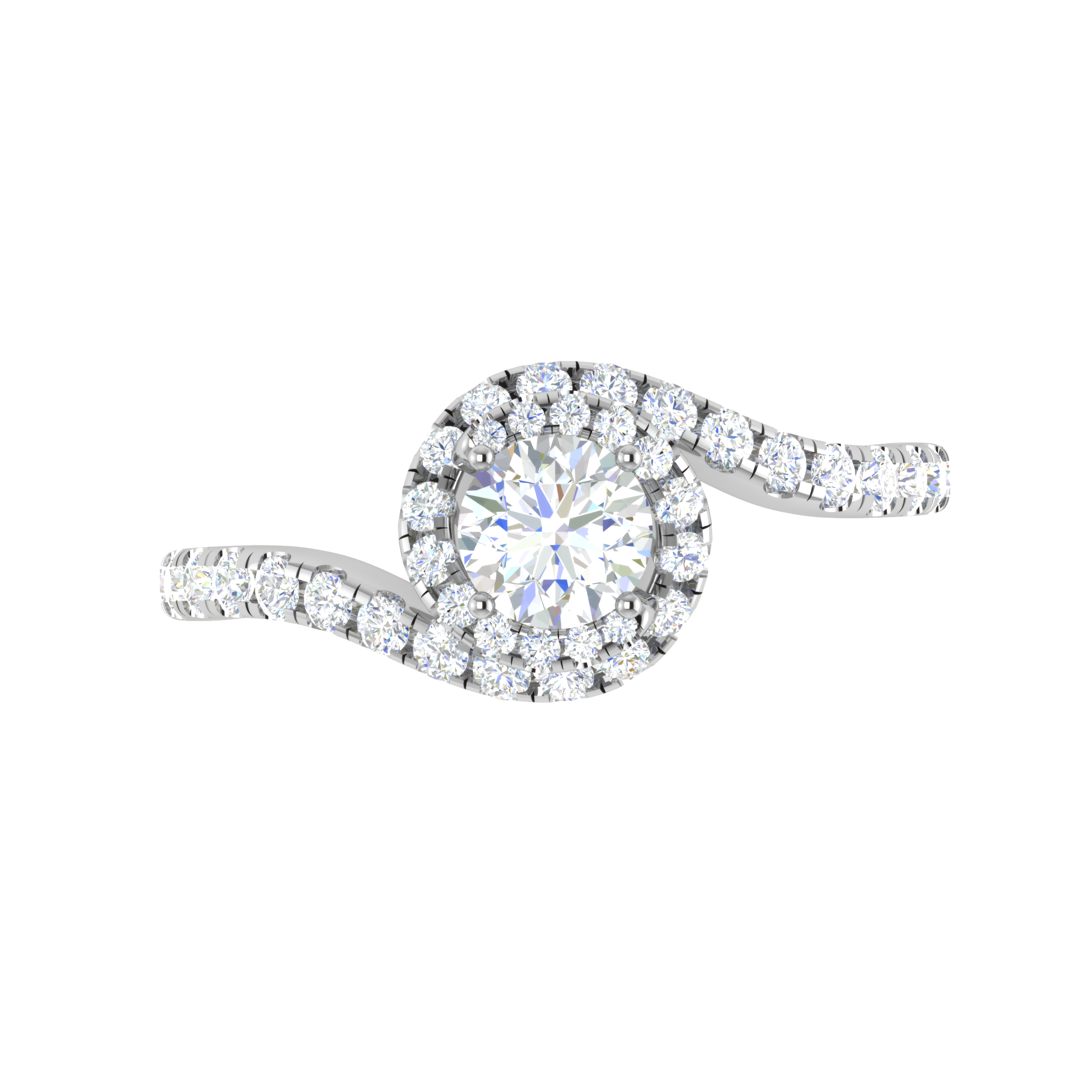 0.30 cts Solitaire Halo Diamond Shank Platinum Ring JL PT RP RD 162   Jewelove.US