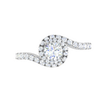 Load image into Gallery viewer, 0.30 cts Solitaire Halo Diamond Shank Platinum Ring JL PT RP RD 162   Jewelove.US

