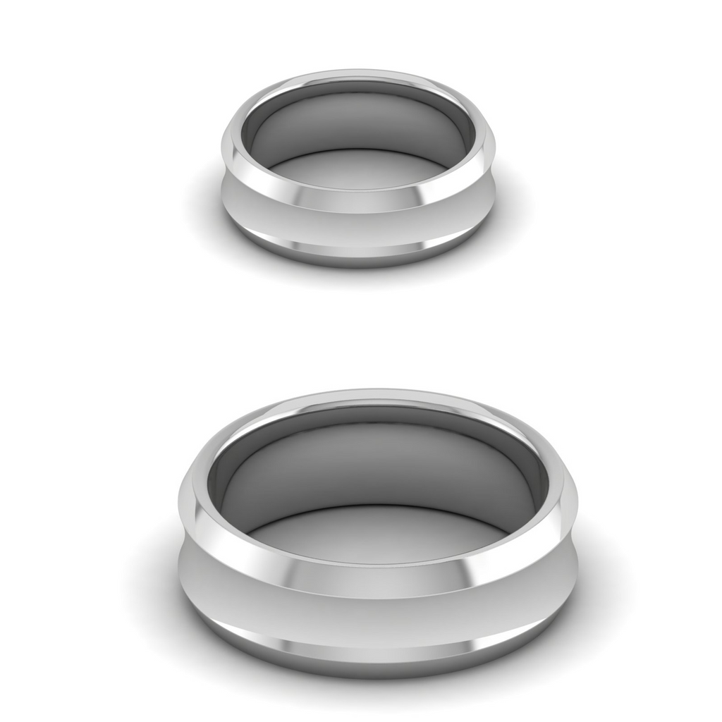 Plain Platinum Couple Ring JL PT MB RB 130  Both Jewelove.US