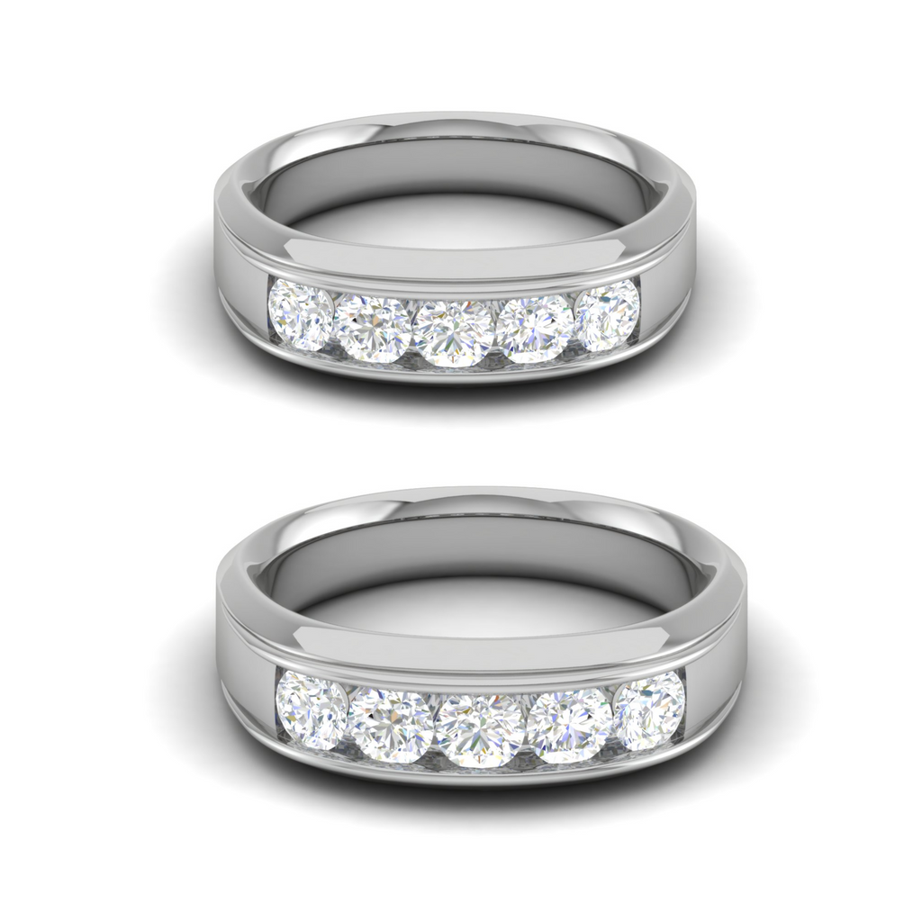 Platinum Unisex Ring with Diamonds JL PT MB RD 146  Both Jewelove.US