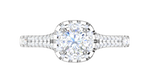 Load image into Gallery viewer, 0.50 cts Cushion Solitaire Platinum Halo Diamond Split Shank Ring JL PT RH CU 288   Jewelove.US
