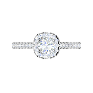 0.30 cts Solitaire Halo Diamond Shank Platinum Ring JL PT RH RD 282   Jewelove.US