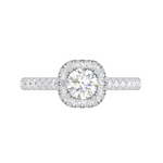 Load image into Gallery viewer, 0.50 cts Solitaire Halo Diamond Shank Platinum Ring JL PT RH RD 254   Jewelove.US
