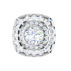Platinum Solitaire Halo Earrings JL PT E SE RD 107   Jewelove