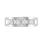 Load image into Gallery viewer, Platinum Unisex Ring with Diamonds JL PT MB RD 145  Women-s-Band-only Jewelove.US

