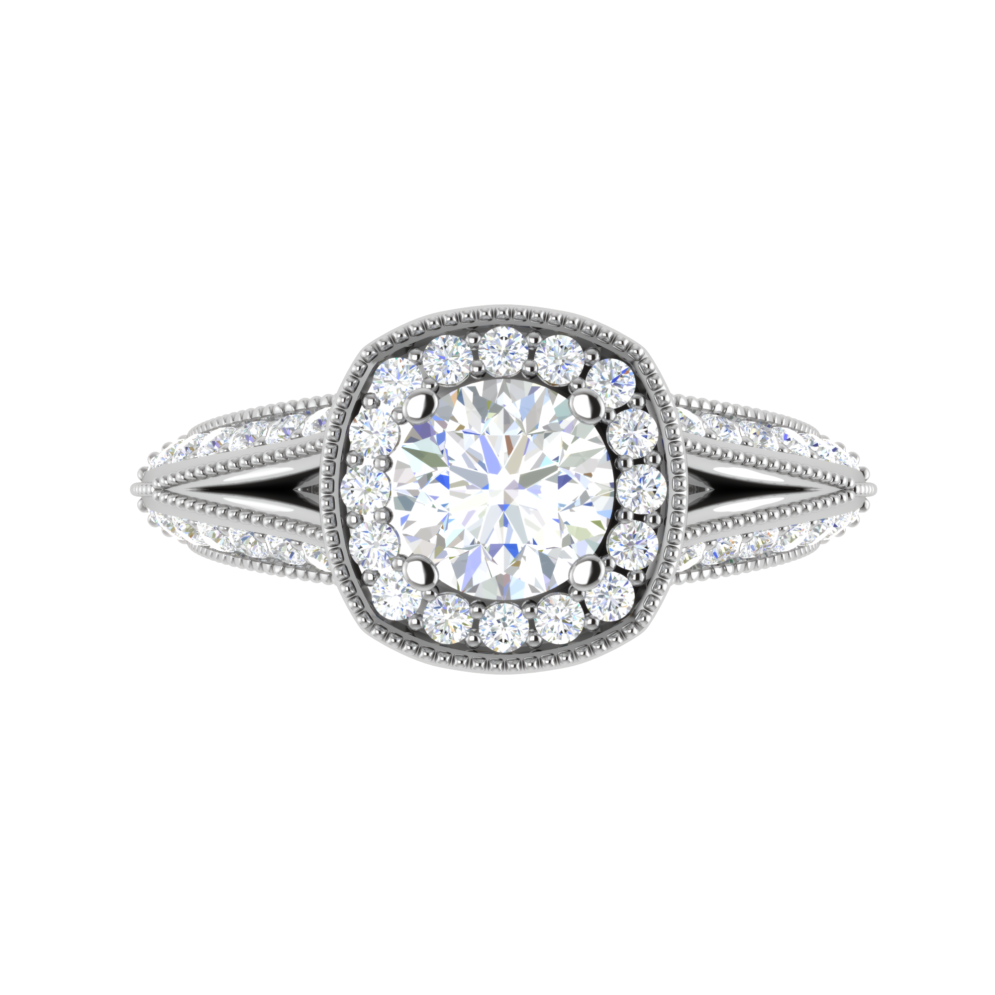 0.30 cts. Solitaire Halo Platinum Split Shank Engagement Ring JL PT WB5982E   Jewelove