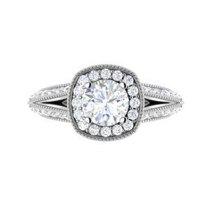 0.30 cts. Solitaire Halo Platinum Split Shank Engagement Ring JL PT WB5982E   Jewelove