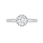 Load image into Gallery viewer, 0.50 cts Solitaire Halo Diamond Split Shank Platinum Ring JL PT RH RD 212   Jewelove.US
