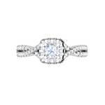 Load image into Gallery viewer, 0.30 cts. Cushion Solitaire Halo Twisted Shank Platinum Ring JL PT JRW1547MM   Jewelove.US
