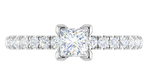 Load image into Gallery viewer, 0.50cts Princess Cut Solitaire with Diamond Shank Platinum Ring JL PT RC PR 255   Jewelove.US
