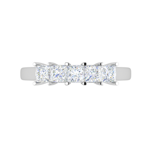 25 Pointer Half Eternity Platinum Princess cut Diamonds Ring for Women JL PT WB PR 138   Jewelove