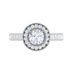 Load image into Gallery viewer, 0.70 cts Solitaire Halo Diamond Shank Platinum Ring JL PT RH RD 149   Jewelove.US
