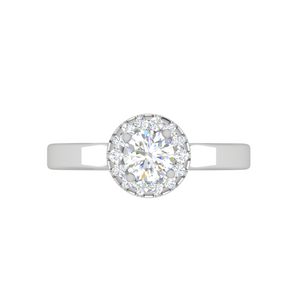 0.50 cts Solitaire Halo Diamond Platinum Ring JL PT RH RD 291   Jewelove.US