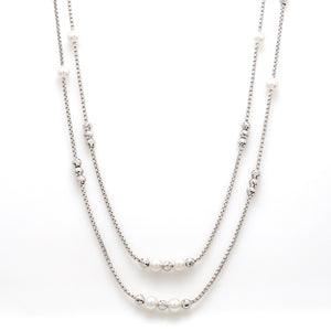 2 Layer Platinum Pearl Chain for Women JL PT CH 904
