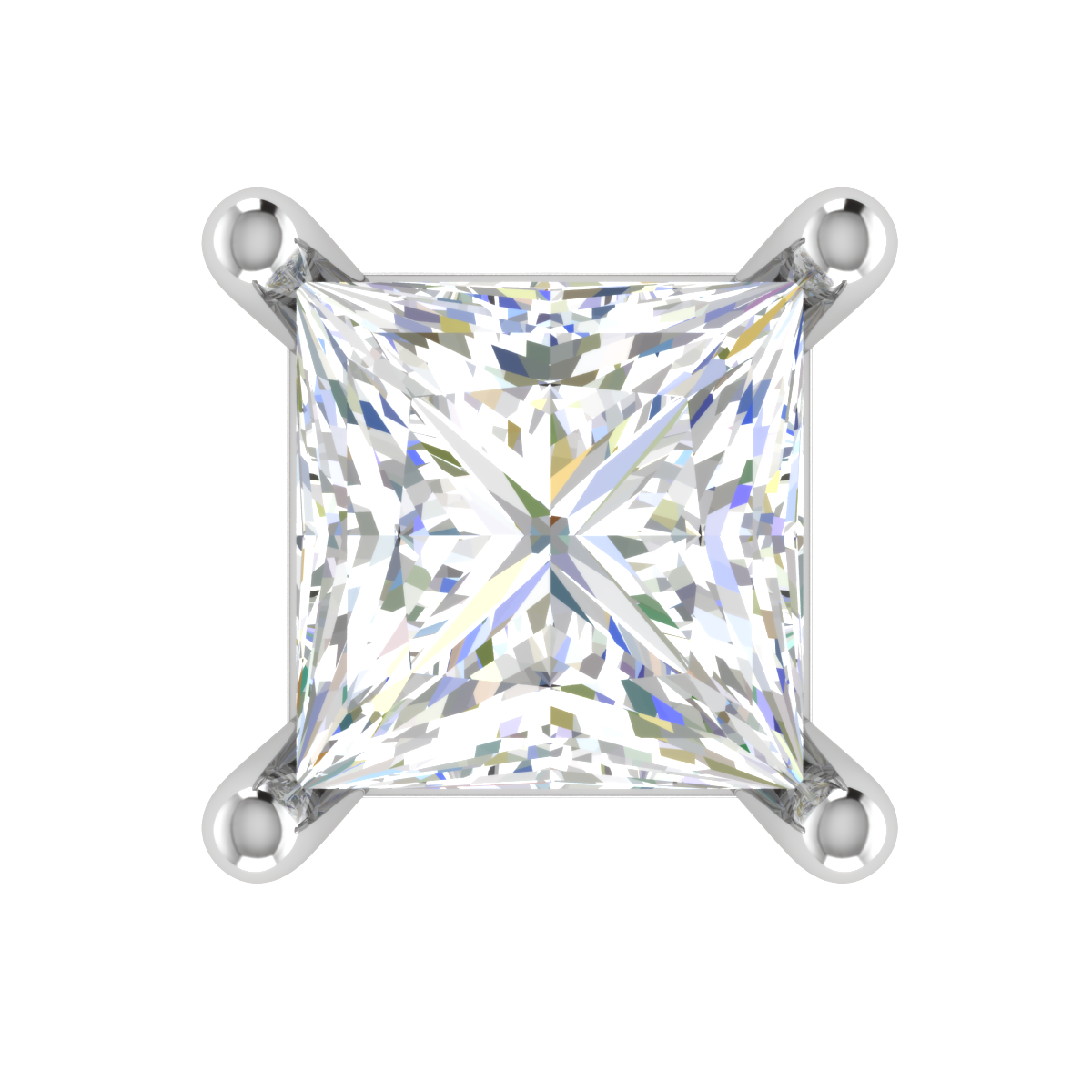 Platinum Princess Cut Solitaire Earrings for Women JL PT E SE PR 103   Jewelove