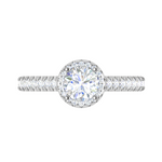 Load image into Gallery viewer, 0.50 cts Halo Diamond Shank Solitaire Platinum Ring JL PT RH RD 184   Jewelove.US
