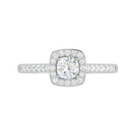 Load image into Gallery viewer, 0.30 cts. Cushion Solitaire Halo Diamond Shank Platinum Ring JL PT RH AS 294   Jewelove.US
