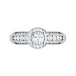 Load image into Gallery viewer, 0.50 cts Solitaire Halo Diamond Split Shank Platinum Ring JL PT RP RD 210   Jewelove.US
