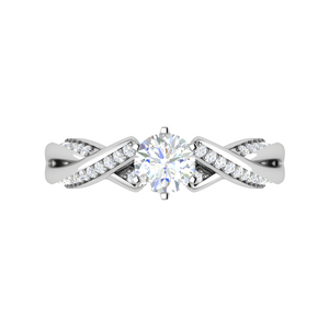 0.30 cts Solitaire Diamond Twisted Shank Platinum Ring JL PT RP RD 119   Jewelove.US