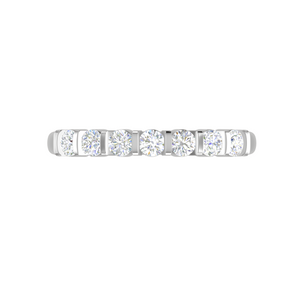 7 Pointer Half Eternity Diamond Platinum Ring for Women JL PT WB RD 146   Jewelove