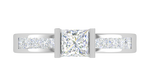Load image into Gallery viewer, 0.50 cts Princess Cut Solitaire Diamond Shank Platinum Ring JL PT RC PR 195   Jewelove.US
