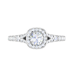 Load image into Gallery viewer, 0.50 cts Solitaire Halo Diamond Shank Platinum Ring JL PT RH RD 234   Jewelove.US
