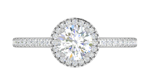 0.50 cts Solitaire Halo Diamond Shank Platinum Ring JL PT RH RD 114   Jewelove.US