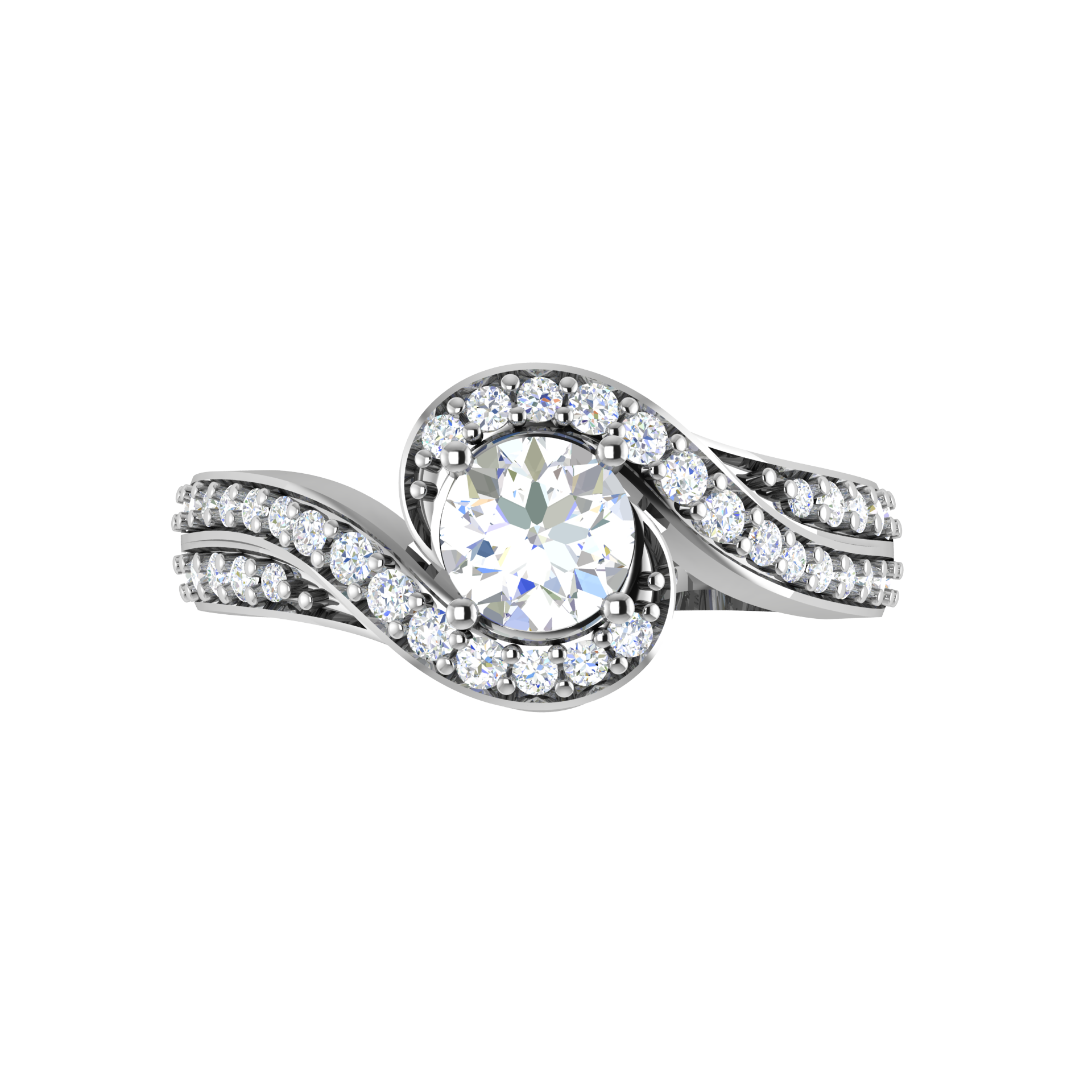 0.30 cts Solitaire Twisted Shank Diamond Platinum Ring JL PT RP RD 190   Jewelove.US