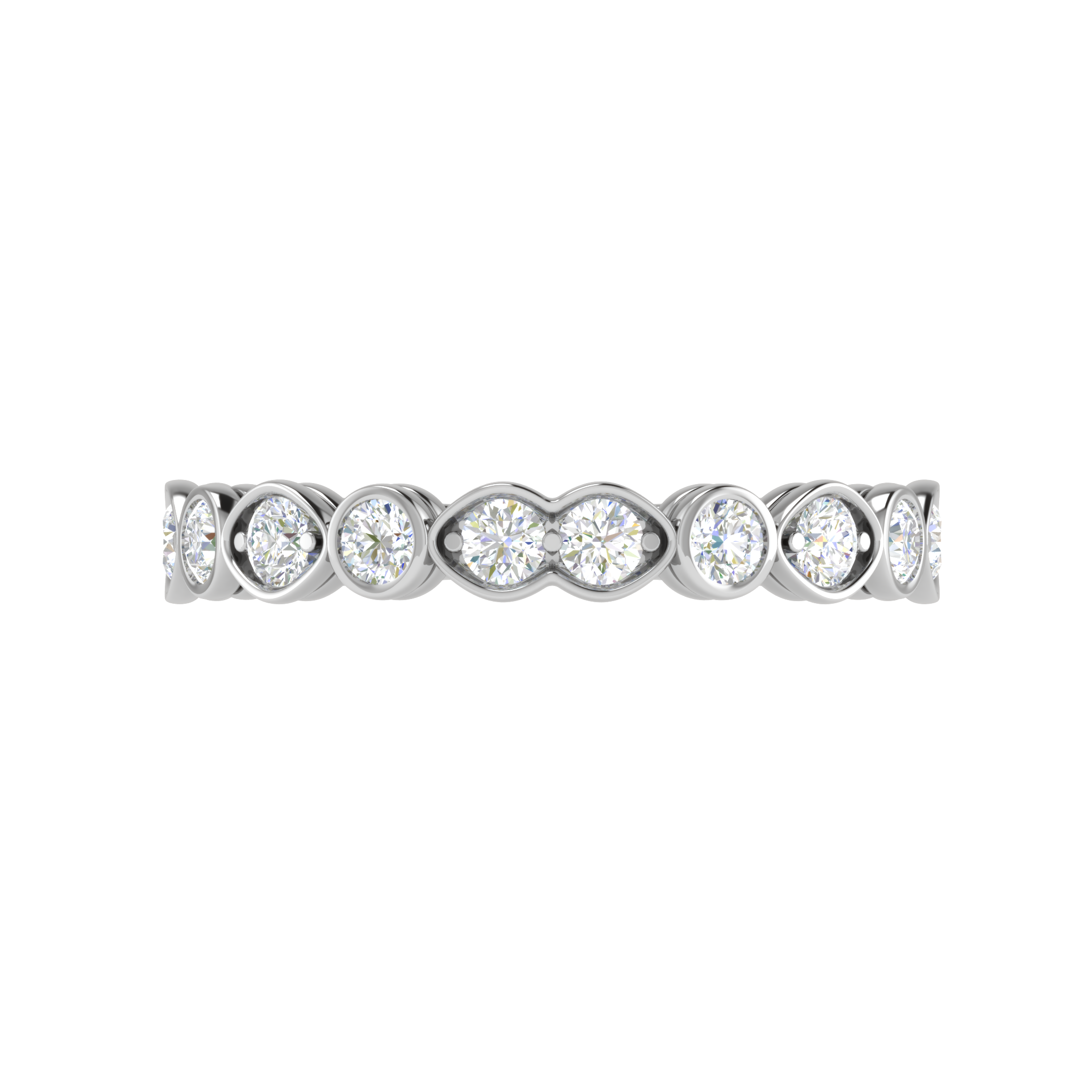 5 Pointer Platinum Half Eternity Diamond Ring for Women JL PT WB RD 130   Jewelove