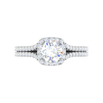 Load image into Gallery viewer, 0.50cts Solitaire Halo Diamond Split Shank Platinum Ring JL PT WB573E   Jewelove.US
