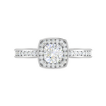 Load image into Gallery viewer, 0.30cts. Cushion Solitaire Double Halo Diamond Split Shank Platinum Ring JL PT RH CU 158   Jewelove.US
