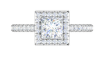 Load image into Gallery viewer, 1 Carat Princess Cut Solitaire Square Halo Diamond Shank Platinum Ring JL PT RH PR 130   Jewelove.US
