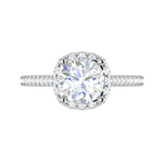 Load image into Gallery viewer, 0.70cts Solitaire Halo Diamond Shank Platinum Ring JL PT REHS1480   Jewelove.US
