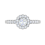 Load image into Gallery viewer, 0.50 cts Solitaire Halo Diamond Shank Platinum Ring JL PT RH RD 183   Jewelove.US
