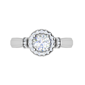 0.30 cts Solitaire Halo Diamond Platinum Ring JL PT JRW2586MM-A   Jewelove.US