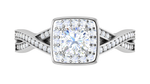 Load image into Gallery viewer, 0.50 cts Cushion Solitaire Halo Diamond Twisted Shank Platinum Ring JL PT RH CU 255   Jewelove.US
