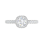 Load image into Gallery viewer, 0.50 cts Solitaire Halo Diamond Shank Platinum Ring JL PT RH RD 243   Jewelove.US
