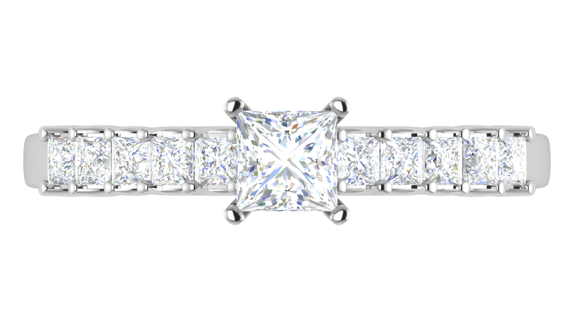 0.30 cts Princess Cut Solitaire Platinum Ring JL PT RC PR 223   Jewelove.US