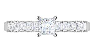 0.30 cts Princess Cut Solitaire Platinum Ring JL PT RC PR 223   Jewelove.US