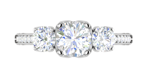 1.00 cts Platinum Solitaire Diamond Shank Ring JL PT R3 RD 114  Default-Title Jewelove.US