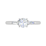 Load image into Gallery viewer, 0.70 cts. Platinum Solitaire Diamond Ring with Baguette Accents JL PT R3 RD 117   Jewelove.US
