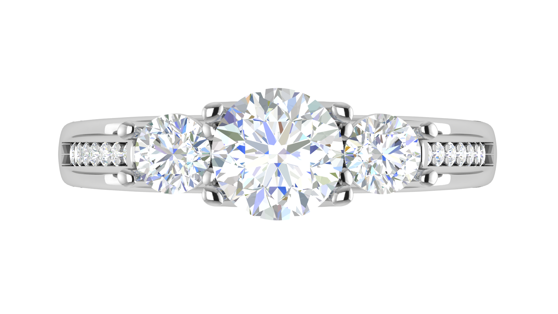 1 Carat Solitaire Diamond Accents Platinum Ring JL PT R3 RD 139  Default-Title Jewelove.US