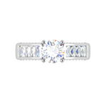 Load image into Gallery viewer, 0.50cts Solitaire Diamond Baguette Shank Platinum Ring JL PT WB5529E   Jewelove.US
