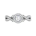 Load image into Gallery viewer, 0.50 cts Solitaire Halo Diamond Split Shank Platinum Diamond Ring JL PT RH RD 200   Jewelove.US
