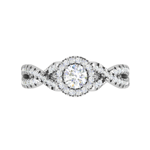 0.50 cts Solitaire Halo Diamond Split Shank Platinum Diamond Ring JL PT RH RD 200   Jewelove.US