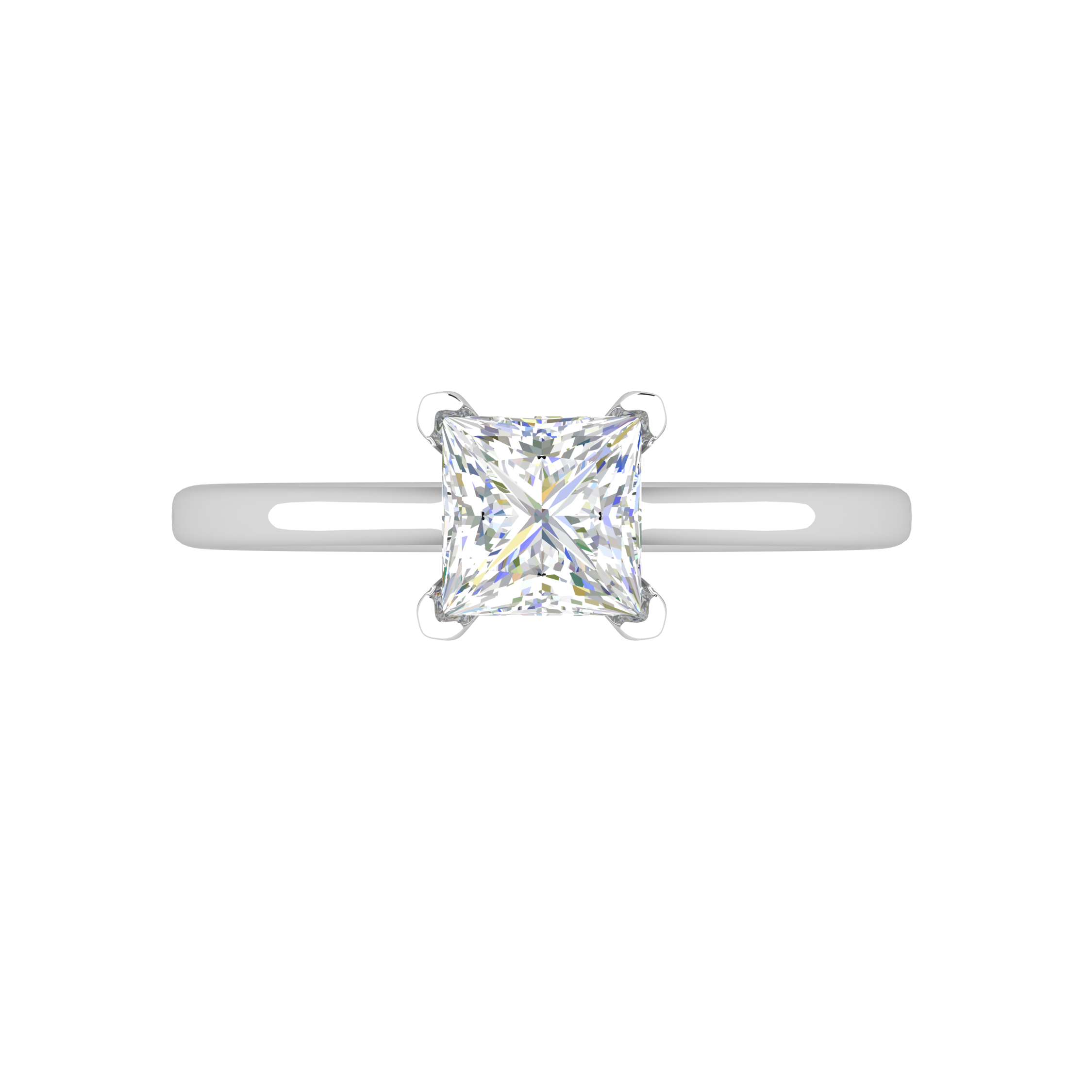 0.30 cts Princess Cut Solitaire Platinum Ring JL PT RS PR 129   Jewelove