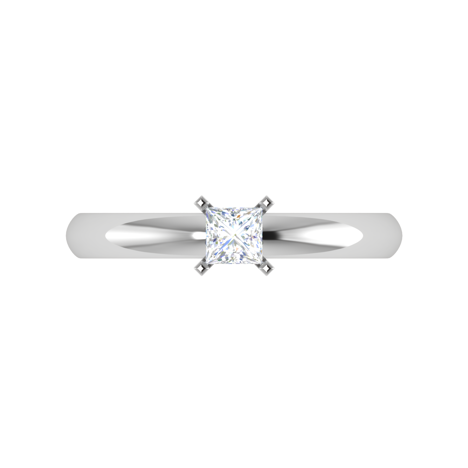 0.30 cts Princess Cut Solitaire Platinum Ring JL PT RS PR 123   Jewelove.US