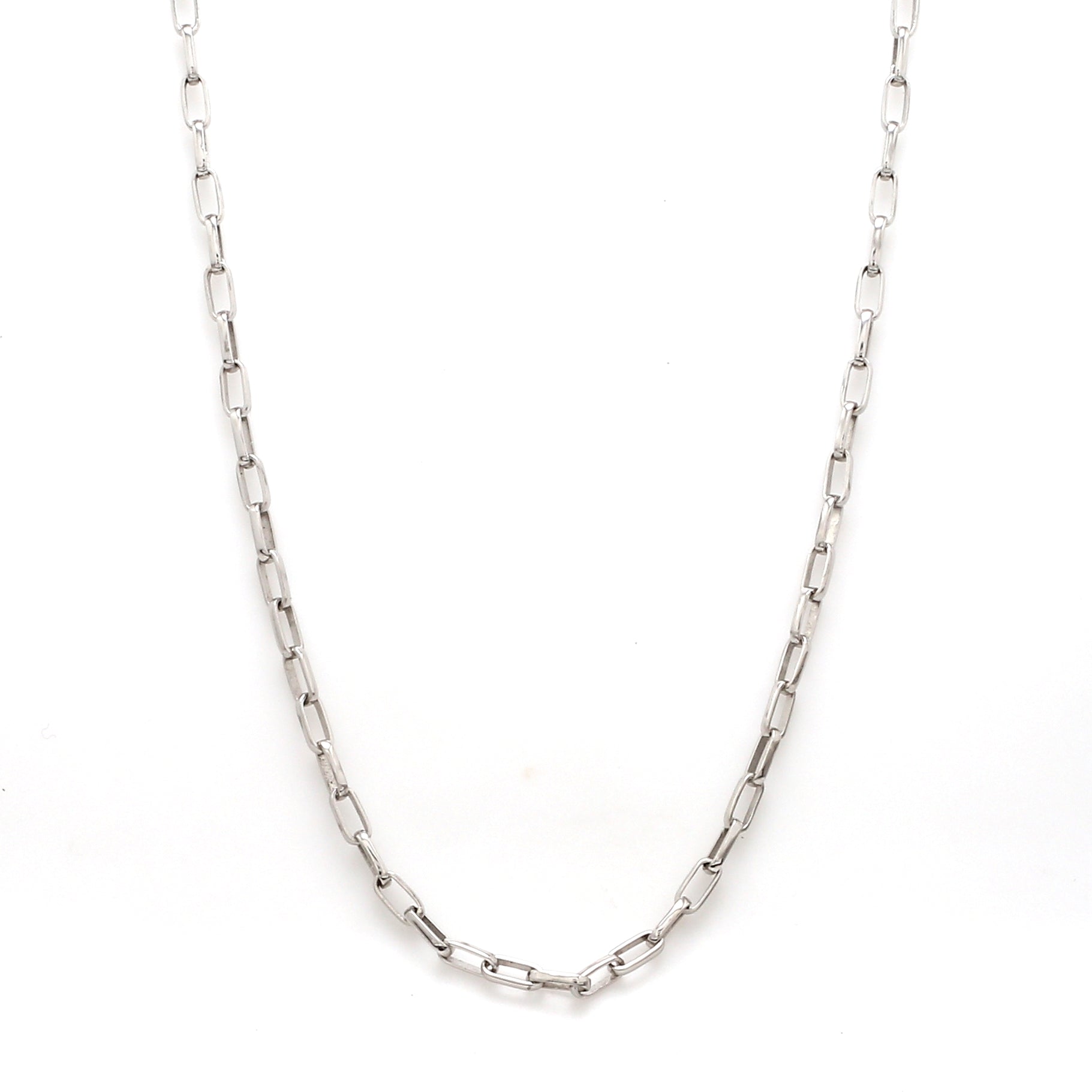 Thin Platinum Chain with Rectangular Links JL PT CH 905   Jewelove.US