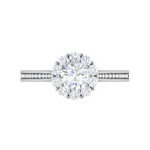 Load image into Gallery viewer, 0.50 cts Solitaire Halo Diamond Shank Platinum Ring JL PT RH RD 232   Jewelove.US
