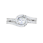 Load image into Gallery viewer, 0.50cts Solitaire Halo Diamond Split Shank Platinum Ring JL PT TR1639M   Jewelove.US
